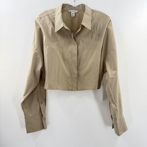 Athleta Midday Ultra Cropped Shirt Tan Beige Recycled UV Protection XL New